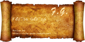 Füle Géza névjegykártya