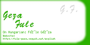 geza fule business card